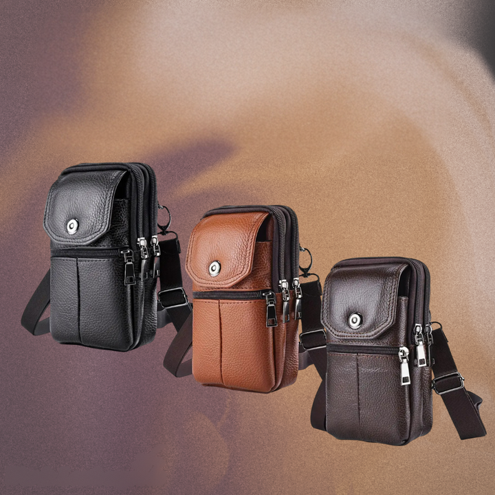 Alex | Compact Leather Shoulder Pouch