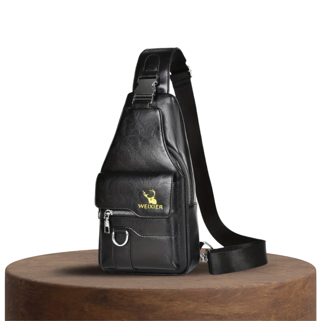 Max | Black Leather Sling Bag