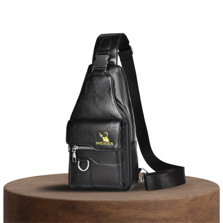 Max | Black Leather Sling Bag
