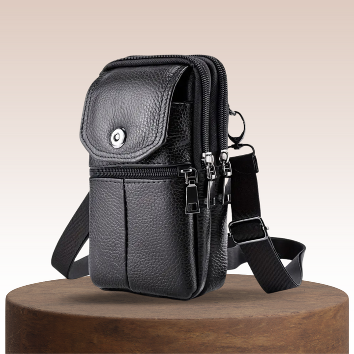 Alex | Compact Leather Shoulder Pouch