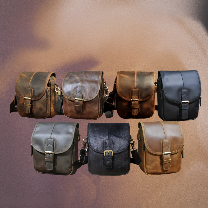 Theo | Distressed Leather Crossbody Bag