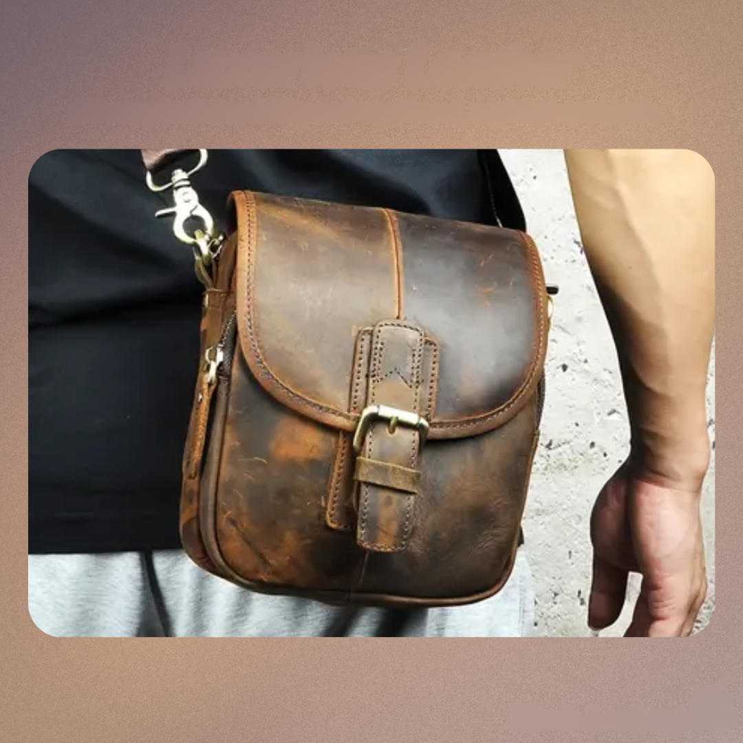 Theo | Distressed Leather Crossbody Bag