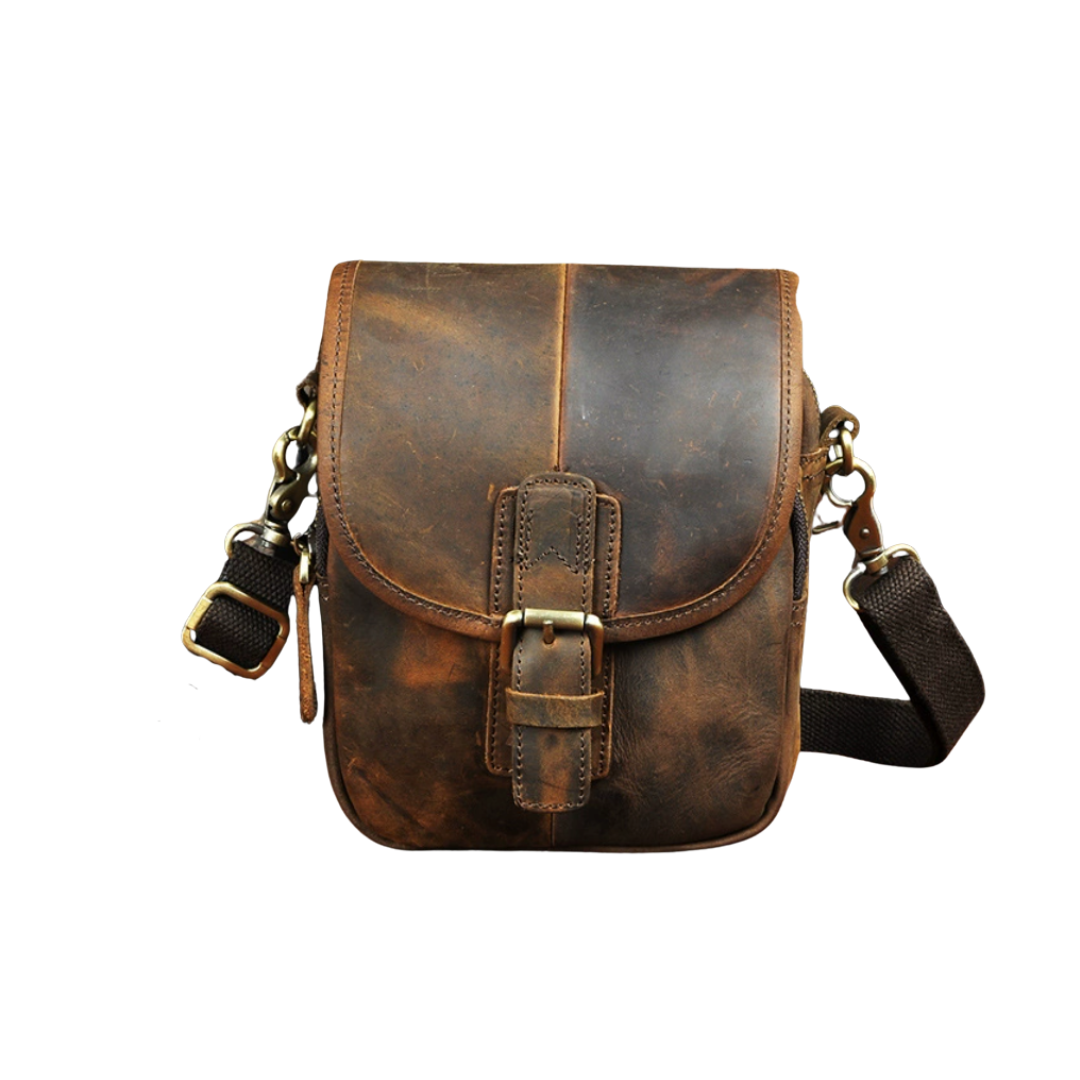 Theo | Distressed Leather Crossbody Bag