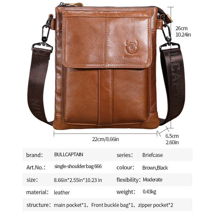 Luca | Classic Leather Messenger Bag